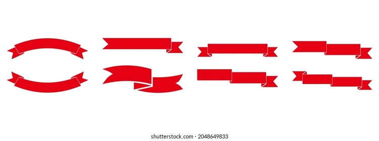 conjunto de iconos de la cinta roja, símbolo del conjunto de vectores de la cinta roja