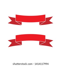 Red Ribbon Icon Vector - Flat and Trendy Sign / Symbol Illustration in White Background.