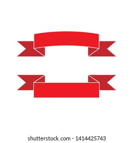 Red Ribbon Icon Vector - Flat and Trendy Sign / Symbol Illustration in White Background