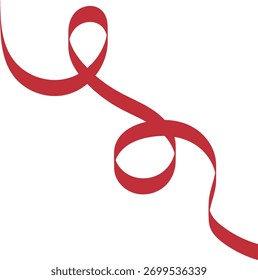Red ribbon, ideal for representing dates or a finish line.