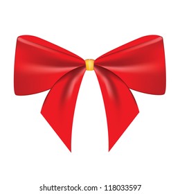 Red ribbon isolated on white background
