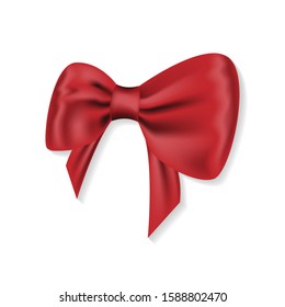 Red ribbon isolated on white background, New year and chrismas decoration, Gift box 