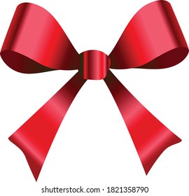 Red ribbon isolated on white background