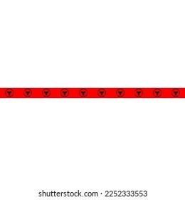 Red ribbon isolated on white background