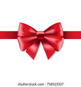Red Ribbon Isolated, Vector Illustration