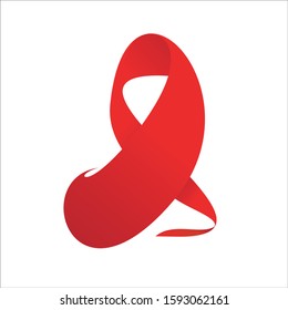 Red Ribbon JS Curve Gradient