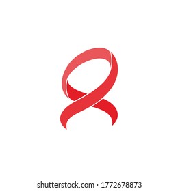Red ribbon  in motion 3d design vector fit for logo decoration