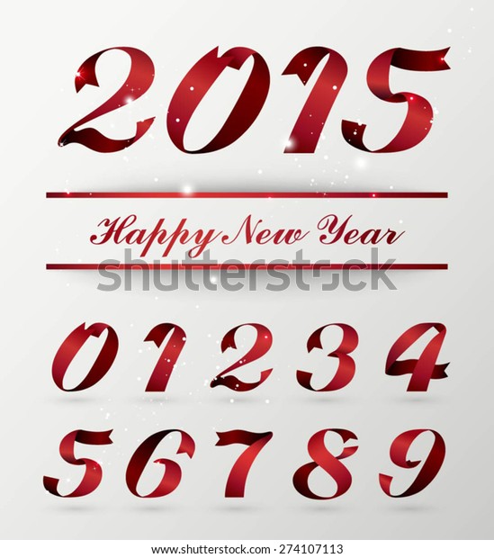 Red Ribbon Numbers Stock Vector (Royalty Free) 274107113
