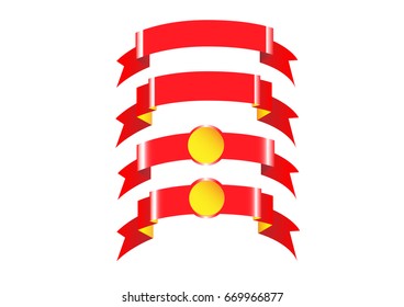 red ribbon object with abstract shape. vector EPS10
