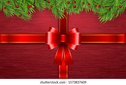 red ribbon on the red aluminum gift box 