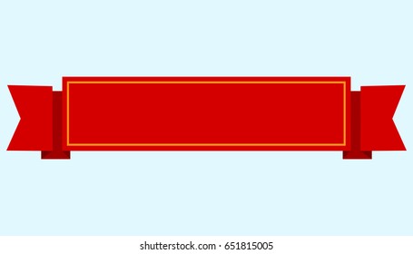 Red ribbon on blue background, Vector illustration.