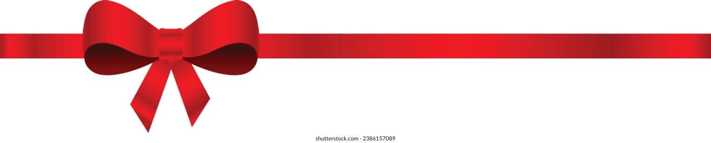 red ribbon on bright white background