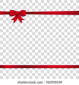 Red ribbon on the checked background. Eps 10 vector file.