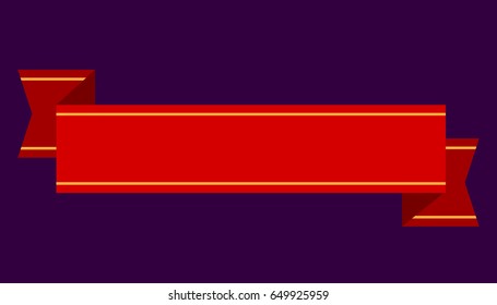 Red ribbon on purple background, Vector illustration.