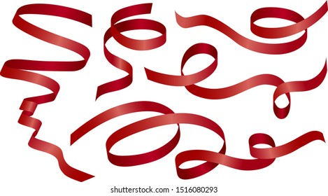 Red ribbon on white background vector illustration