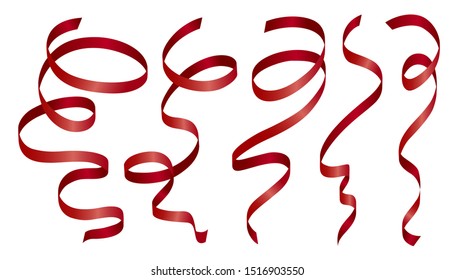 Red ribbon on white background vector illustration