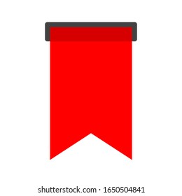 red ribbon on white background. vector illustration