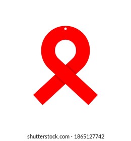 Red ribbon on white background