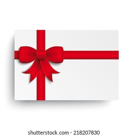 Red ribbon on the white background. Eps 10 vector file.
