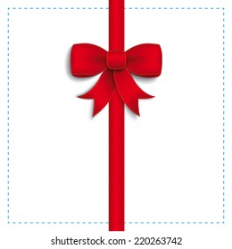 Red ribbon on the white background. Eps 10 vector file.