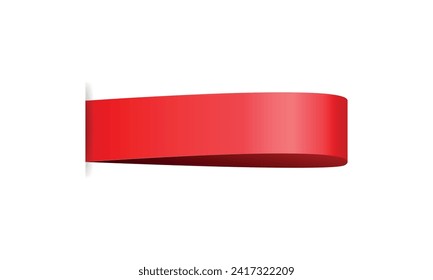 Banda roja sobre fondo blanco. Ilustración vectorial para su diseño gráfico.