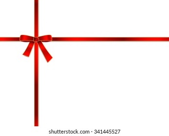 red ribbon on White background