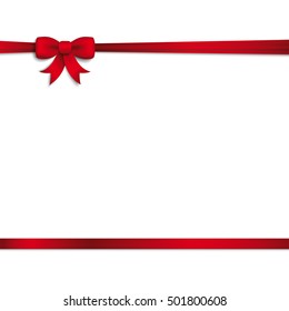 Red ribbon on the white background. Eps 10 vector file.
