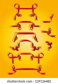 red ribbon on a yellow background