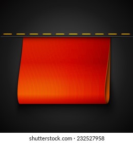red ribbon over black background, vector illustration