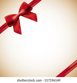 red ribbon over white background. christmas design. vector illustration