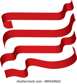 red ribbon patterns on a corners