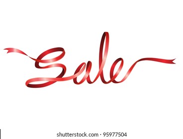 Red Ribbon Sale Text Style