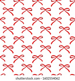 red ribbon seamless patern background
