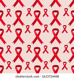 red ribbon seamless pattern vector illustration background