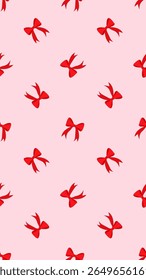 Red Ribbon Seamless Pattern Vector Illustration