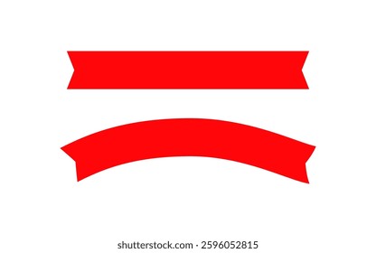 Red Ribbon Set Banners Vector Label Text Box