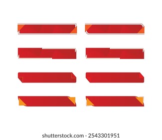 Red Ribbon Set Collection Sign Banner