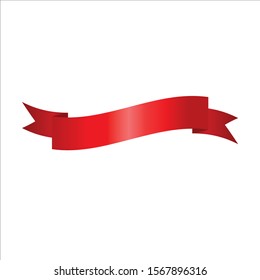 Red Ribbon Set InIsolated White Background, Vector Illustration
