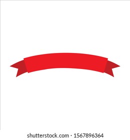 Red Ribbon Set InIsolated White Background, Vector Illustration