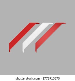 Red Ribbon Set Isolated White Background, Vector Illustration