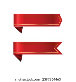 red ribbon set vector file