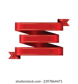 red ribbon set vector file
