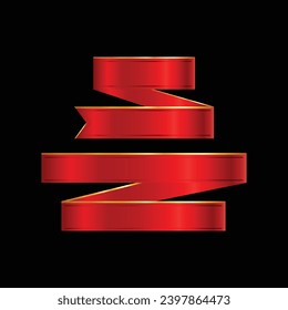red ribbon set vector file