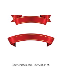 red ribbon set vector file