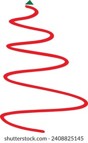 red ribbon in shape of christmas tree hand drawn vector eps 10	