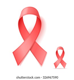 Red Ribbon sign. Vector illustration