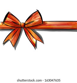 Red ribbon sketchbook : vector eps10