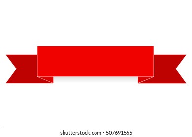 Red Ribbon With Soft Shadow 
