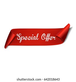 Red Ribbon. Special offer. Sale. Vector illustration