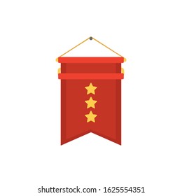 Red ribbon with stars design, Winner first position competition success sport best leadership compete and challenge theme Vector illustration
